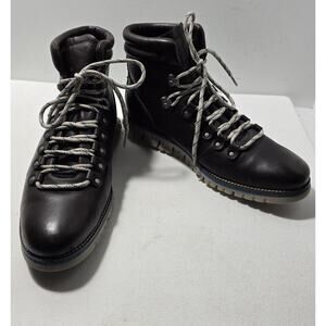 Cole Haan Zerogrand Hiker Waterproof Leather Boots C33960 Black Men's US 10